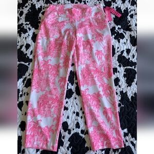 NWT Lilly Pulitzer Size 8 Luxletic Corso Crop Pant Anniversary Toile